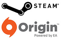 Logos de Steam et d'Origin